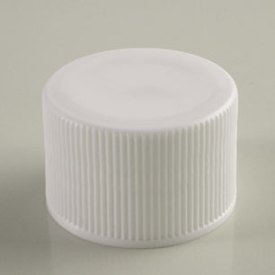 24-410 WHITE RIB SIDE MATTE TOP DEEP SKIRT PLASTIC CT CAP