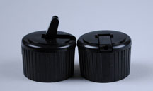 24-410 BLACK RIB SIDE / SMOOTH TOP LDPE DISPENSING CAP 2.5MM ORIFICE