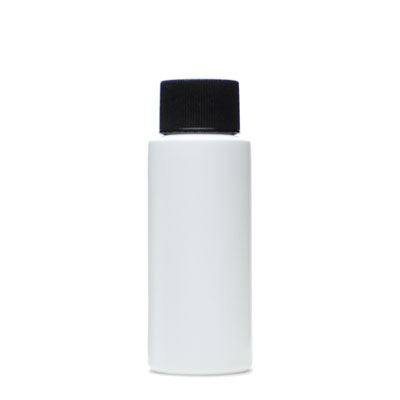 2OZ WHITE CYLINDER ROUND PLASTIC BOTTLE - 24-410 NECK-detail image