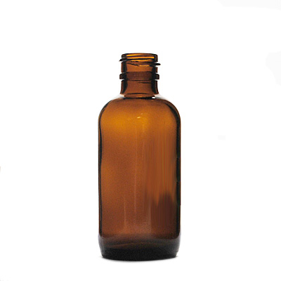2OZ AMBER GLASS BOSTON ROUND 20-405