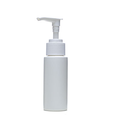 2OZ WHITE CYLINDER ROUND PLASTIC BOTTLE - 24-410 NECK-detail image