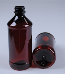 8OZ AMBER MODERN ROUND PET PLASTIC - 24-400