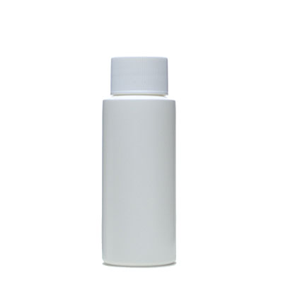2OZ WHITE CYLINDER ROUND PLASTIC BOTTLE - 24-410 NECK-detail image