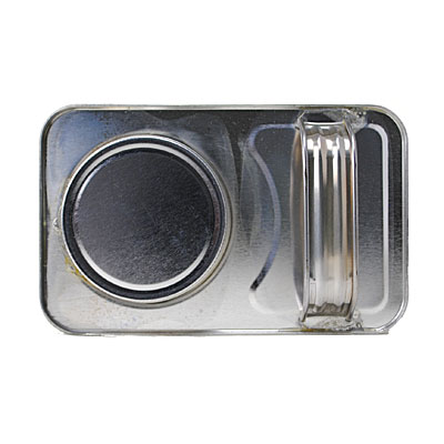 1 GALLON SILV ER TIN PLAIN F-STYLE CAN 3" CAP INCLUDED RECTANGULAR - 70MM NECK-detail image