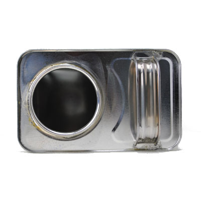 1 GALLON SILV ER TIN PLAIN F-STYLE CAN 3" CAP INCLUDED RECTANGULAR - 70MM NECK-detail image