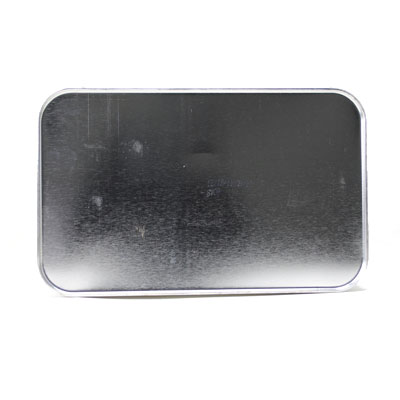 1 GALLON SILV ER TIN PLAIN F-STYLE CAN 3" CAP INCLUDED RECTANGULAR - 70MM NECK-detail image