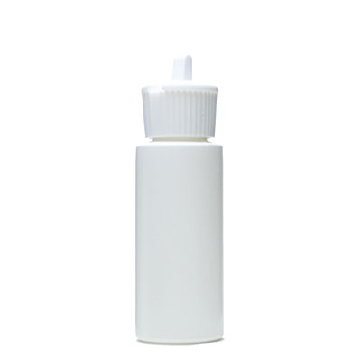 2OZ WHITE CYLINDER ROUND PLASTIC BOTTLE - 24-410 NECK-detail image