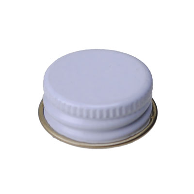 22-400 WHITE THREAD AND KNURLED EDGE METAL SCREW CAP - PULP & POLY LINER