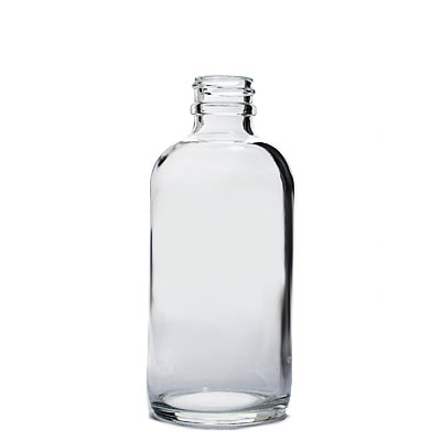 4OZ FLINT BOSTON ROUND GLASS BOTTLE - 22-405 NECK