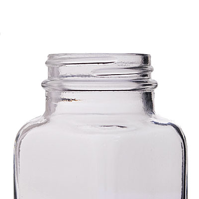 8OZ FLINT WIDE MOUTH FRENCH SQUARE GLASS BOTTLE - 43-400 NECK-detail image