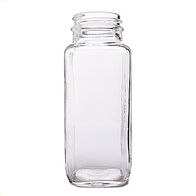 Glass Jar: 8 oz. Flint French Square Jar