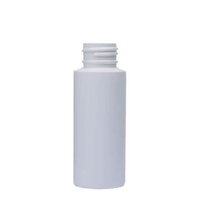 2OZ WHITE CYLINDER ROUND PLASTIC BOTTLE - 24-410 NECK
