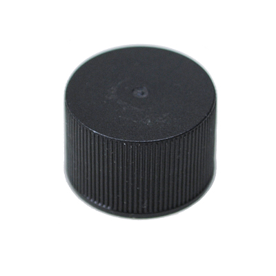 24-410 BLACK RIB SIDE MATTE TOP PLASTIC CAP - F127 LINER