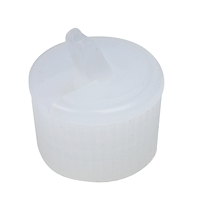 24- 410 NATURAL RIB SIDE SPOUT TOP PLASTIC CAP - 2.5MM ORIFICE