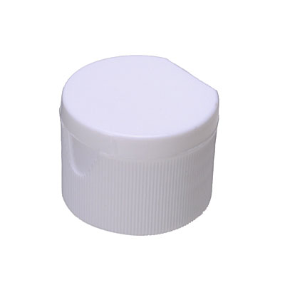 28-410 WHITE RIB SIDE MATTE TOP FLIP TOP DISPENSING CAP - 0.125" ORIFICE-detail image
