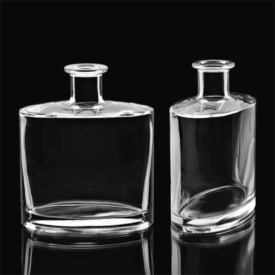 750ML FLINT RAVEL OVAL SPIRIT GLASS BOTTLE - CORK FINISH