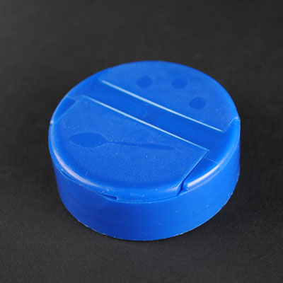 53-485 BLUE SMOOTH SIDE MATTE TOP DISPENSING FLIP TOP CAP
