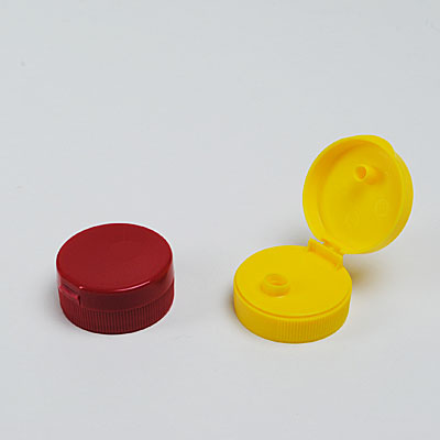 38-400 POLYCAM SERRATED / FOOD FLIP TOP DISPENSING CAP WITH LINER SEAL