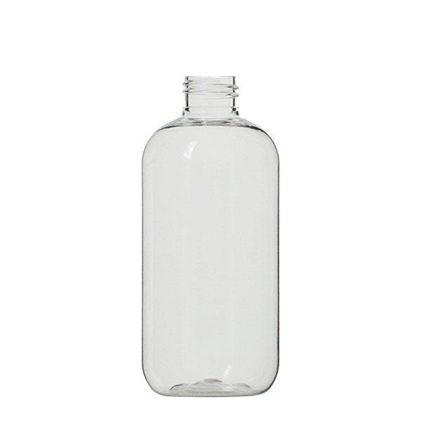 250ML CLEAR MADERA ROUND PLASTIC BOTTLE - 24-410 NECK