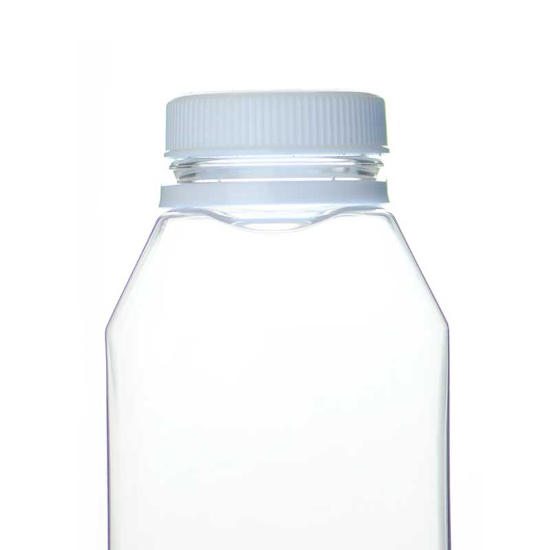 16 oz Clear PET Beverage Bottles w/ White Polypro Tamper Evident Caps