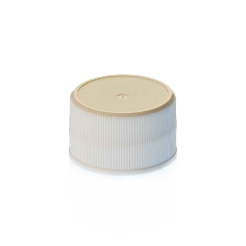 28-410 WHITE SHALLOW SKIRTED PLASTIC CAP