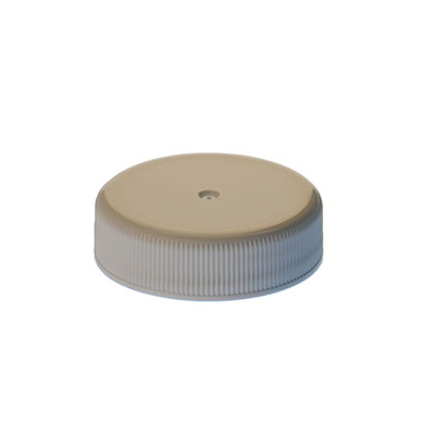 38-400 WHITE RIB SIDE MATTE TOP SHALLOW SKIRTED PLASTIC CLOSURE