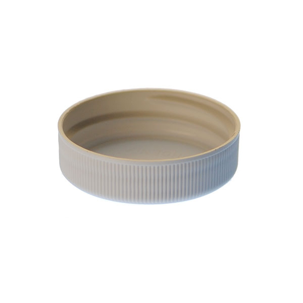 38-400 WHITE RIB SIDE MATTE TOP SHALLOW SKIRTED PLASTIC CLOSURE-detail image