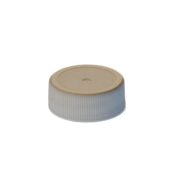 28-400 WHITE RIB SIDE / MATTE TOP PP SHALLOW SKIRTED CLOSURE
