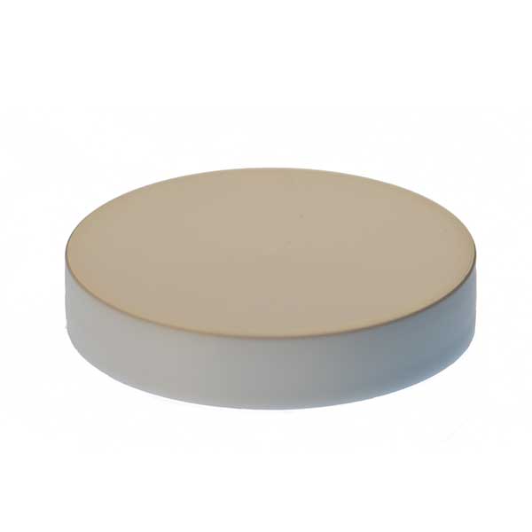 58-400 WHITE SMOOTH SIDE / SMOOTH TOP PP SHALLOW SKIRTED CLOSURE
