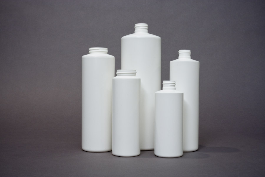 32OZ WHITE COSMETIC CYLINDER ROUND PLASTIC BOTTLE - 28-410