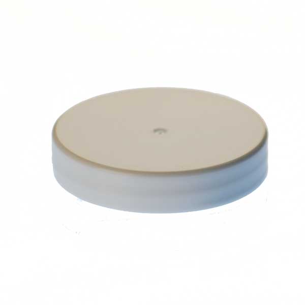 53-400 WHITE SMOOTH SIDE / SMOOTH TOP PP SHALLOW SKIRTED CLOSURE