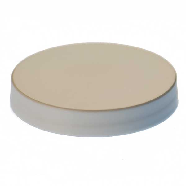 63-400 WHITE SMOOTH SIDE / SMOOTH TOP PP SHALLOW SKIRTED CLOSURE