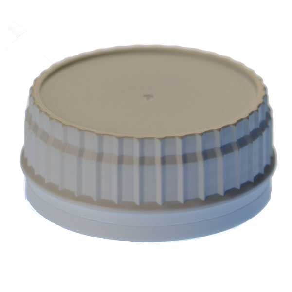 63MM WHITE RIB SIDE / MATTE TOP PP TAMPER-EVIDENT LUG STYLE CLOSURE