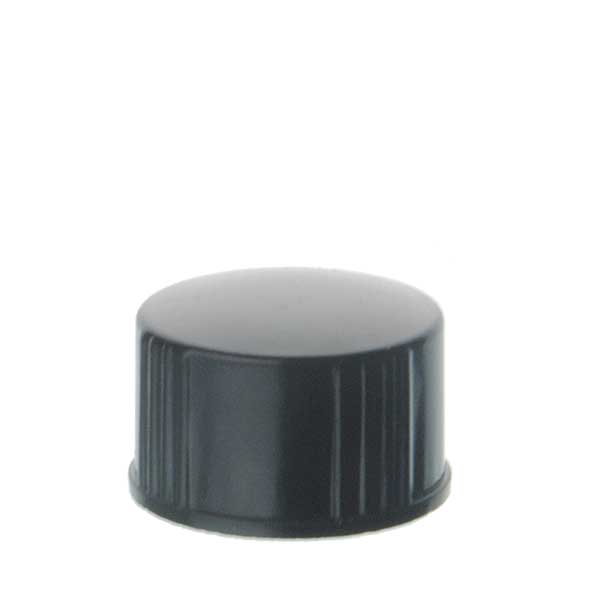 13- 425 BLACK RIB SIDE SMOOTH TOP PHENOLIC PLASTIC CT CAP - POLYSEAL CONE LINER