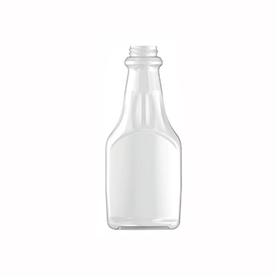 14OZ CLEAR PP FLUTED SHOULDER FLAT OVAL HOT FILL COMPATIBLE WITH 33MM NECK DIAMETER
