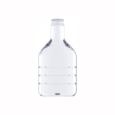16OZ CLEAR PET NARROW NECK BANJO AMBIENT FILL FLAT OVAL WITH 38MM NECK DIAMETER