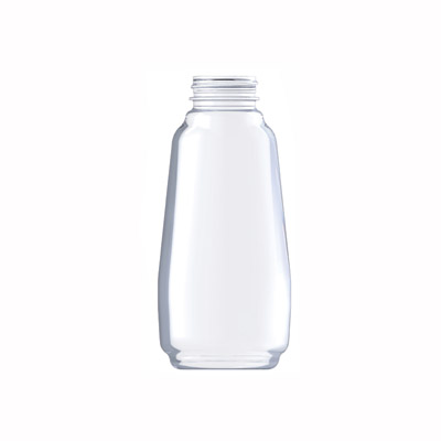 12OZ CLEAR PET NARROW NECK SQUEEZE AMBIENT FILL OVAL WITH 38MM NECK DIAMETER