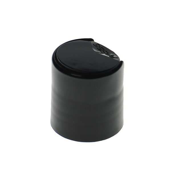 20- 410 BLACK SMOOTH SIDE SMOOTH TOP DISC TOP DISPENSING CAP - 0.270" X 0.110" ORIFICE