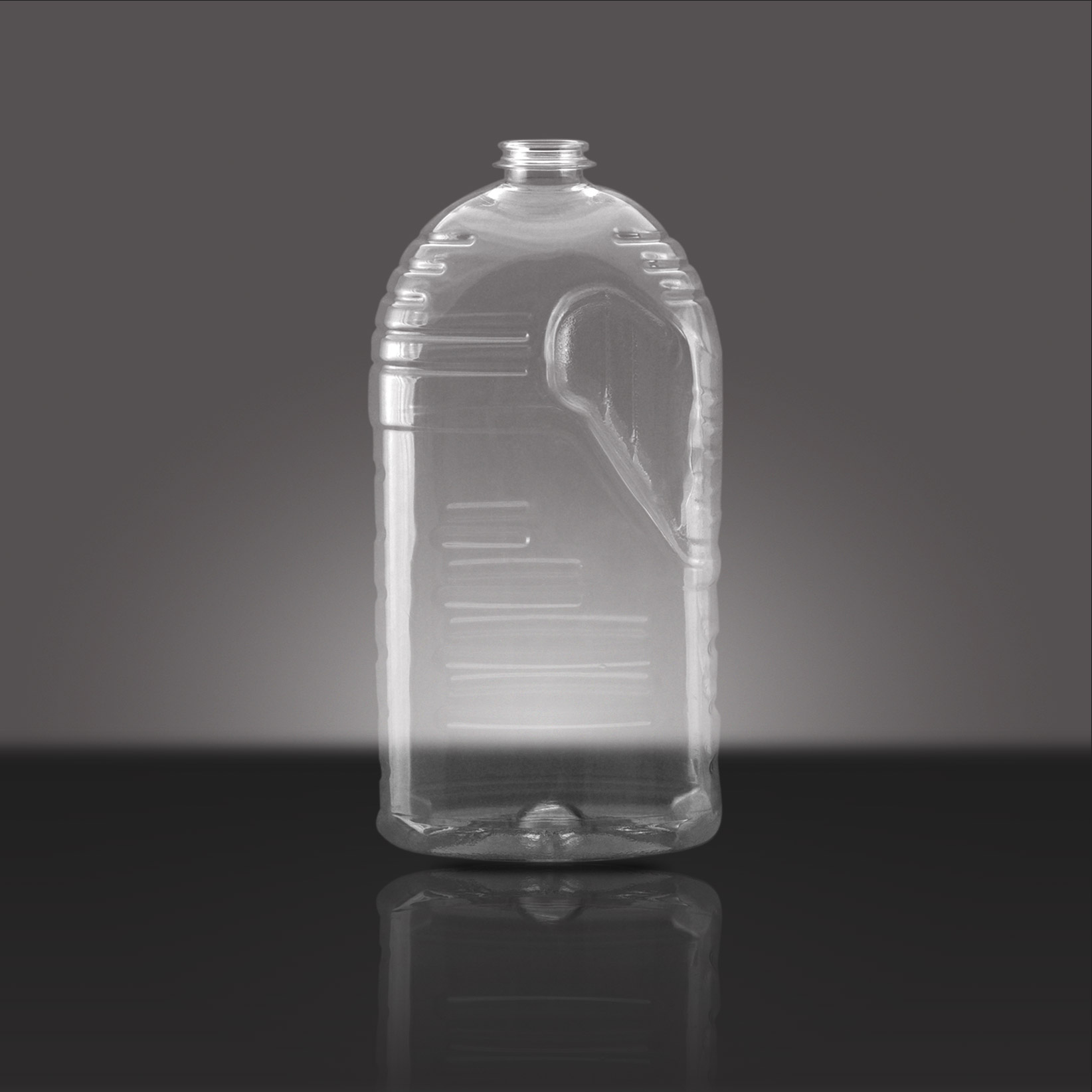 64 OZ CLEAR PET PETE EDIBLE OIL RECTANGLE WITH  32 - 24 Rical Finish NECK FINISH