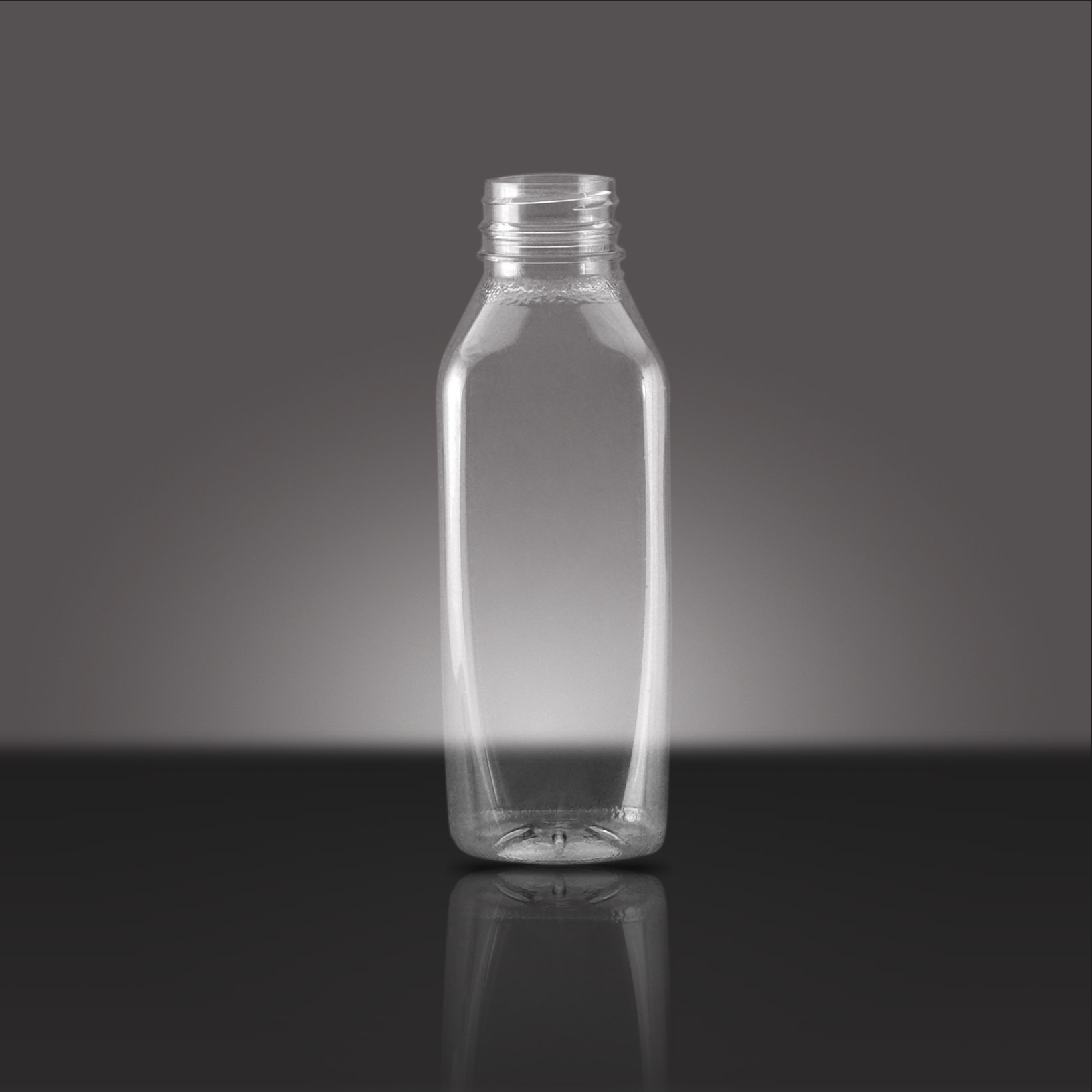 16 OZ CLEAR PET TAPERED ROUND SQUARE WITH  38 -  TE Pano NECK FINISH