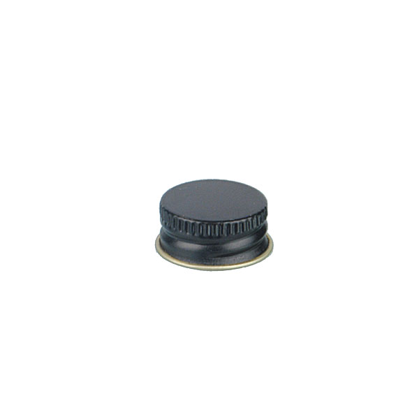 20-400 BLACK THREADS AND KNURLED EDGE TIN PLATE METAL SCREW CAP - PULP AND ALUMINUM LINER