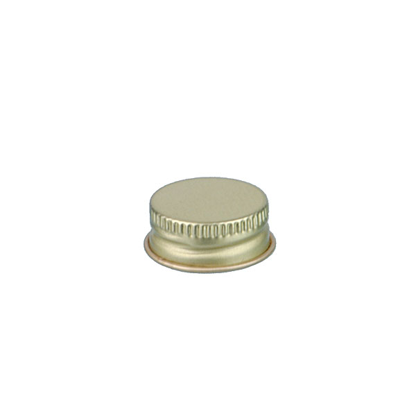 22-400 GOLD THREADS AND KNURLED EDGE TIN PLATE METAL SCREW CAP - PLASTISOL LINER
