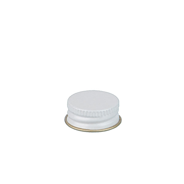 22-400 WHITE THREADS AND KNURLED EDGE TIN PLATE METAL SCREW CAP - PULP AND VINYL LINER