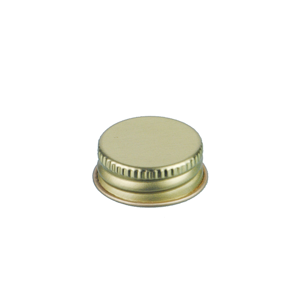 24-400 GOLD THREADS AND KNURLED EDGE TIN PLATE METAL SCREW CAP - PLASTISOL LINER