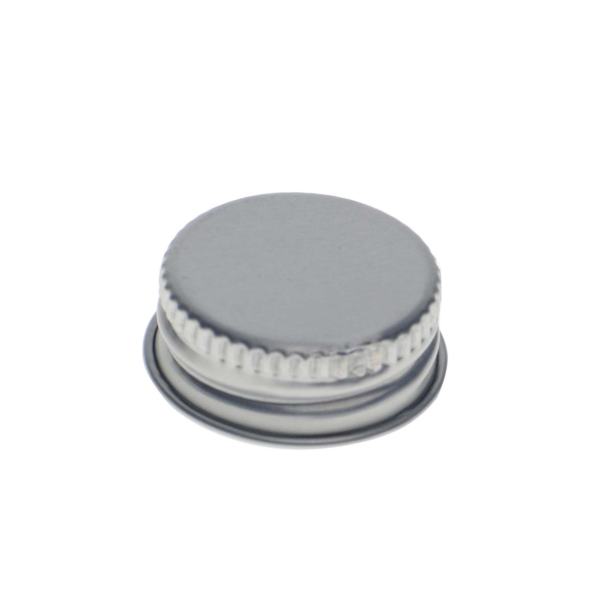 24-400 SILVER THREADS AND KNURLED EDGE TIN PLATE METAL SCREW CAP - NO LINER