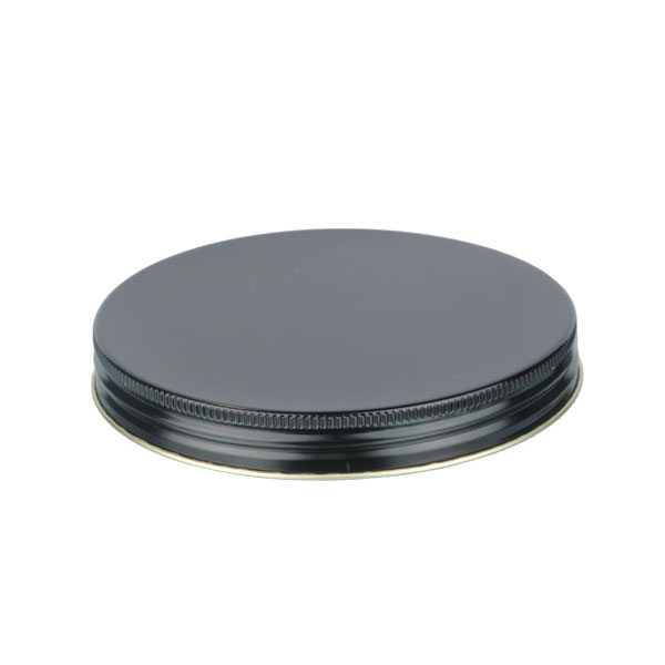 120-400 BLACK THREADS AND KNURLED EDGE TIN PLATE METAL SCREW CAP - PULP AND POLY LINER