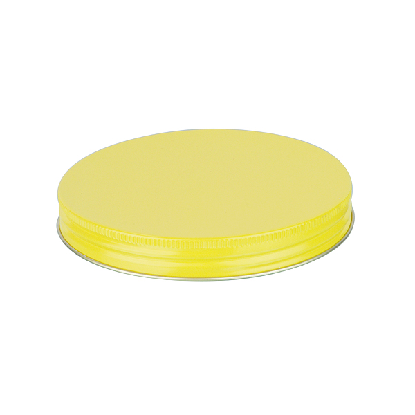 120-400 YELLOW THREADS AND KNURLED EDGE TIN PLATE METAL SCREW CAP - F217 LINER
