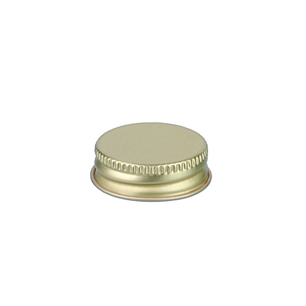 33-400 GOLD THREADS AND KNURLED EDGE TIN PLATE METAL SCREW CAP - PLASTISOL LINER