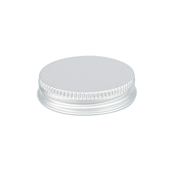 43-400 SILVER THREADS AND KNURLED EDGE TIN PLATE METAL SCREW CAP - PLASTISOL LINER