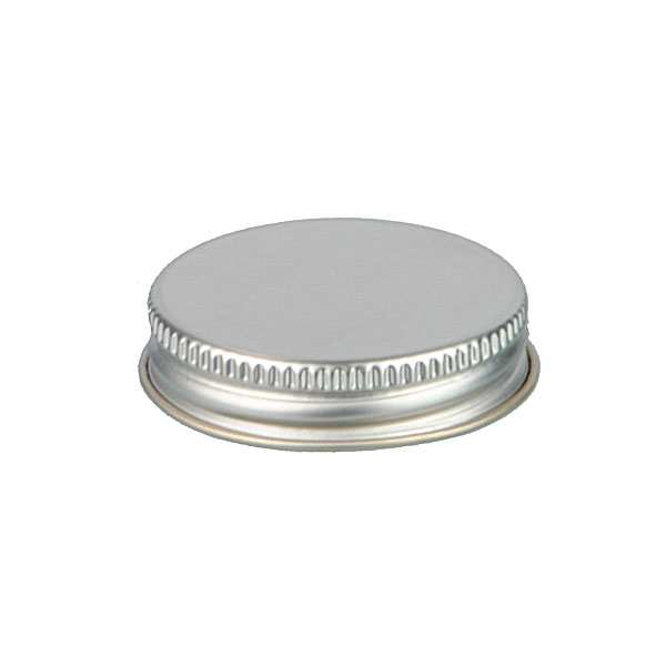 43-400 SILVER THREADS AND KNURLED EDGE TIN PLATE METAL SCREW CAP - PULP AND POLY LINER